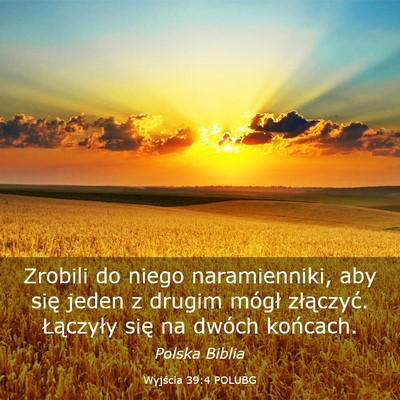 Picture 03 - Wyjścia 39:4 POLUBG - Zrobili do niego naramienniki, aby się jeden z - Bible Verse Picture