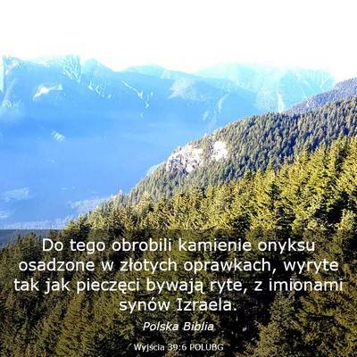 Picture 03 - Wyjścia 39:6 POLUBG - Do tego obrobili kamienie onyksu osadzone w - Bible Verse Picture