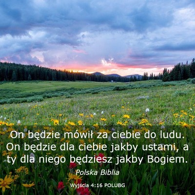 Picture 03 - Wyjścia 4:16 POLUBG - On będzie mówił za ciebie do ludu. On będzie - Bible Verse Picture