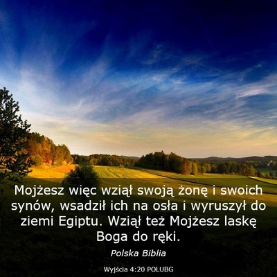 Picture 03 - Wyjścia 4:20 POLUBG - Mojżesz więc wziął swoją żonę i swoich - Bible Verse Picture