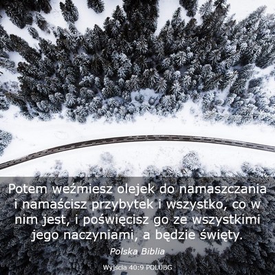 Picture 03 - Wyjścia 40:9 POLUBG - Potem weźmiesz olejek do namaszczania i - Bible Verse Picture