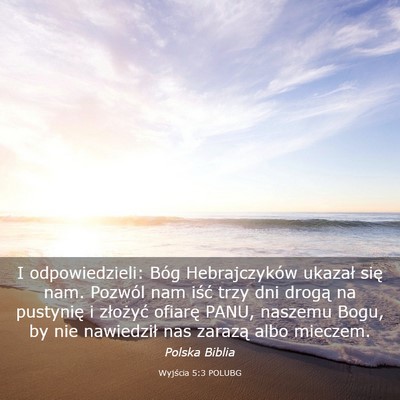 Picture 03 - Wyjścia 5:3 POLUBG - I odpowiedzieli: Bóg Hebrajczyków ukazał się - Bible Verse Picture