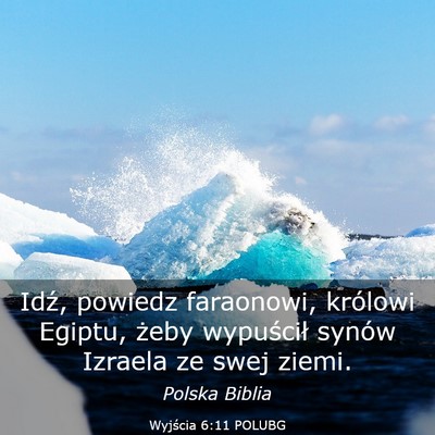 Picture 03 - Wyjścia 6:11 POLUBG - Idź, powiedz faraonowi, królowi Egiptu, żeby - Bible Verse Picture