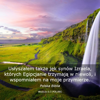 Picture 03 - Wyjścia 6:5 POLUBG - Usłyszałem także jęk synów Izraela, których - Bible Verse Picture