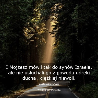 Picture 03 - Wyjścia 6:9 POLUBG - I Mojżesz mówił tak do synów Izraela, ale nie - Bible Verse Picture