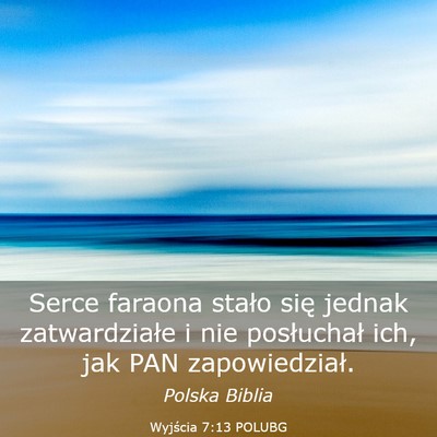 Picture 03 - Wyjścia 7:13 POLUBG - Serce faraona stało się jednak zatwardziałe i - Bible Verse Picture