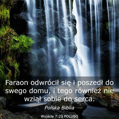 Picture 03 - Wyjścia 7:23 POLUBG - Faraon odwrócił się i poszedł do swego domu, - Bible Verse Picture