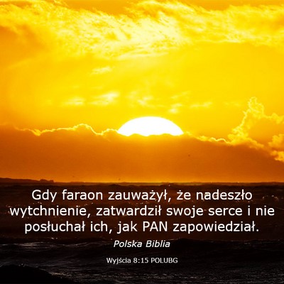 Picture 03 - Wyjścia 8:15 POLUBG - Gdy faraon zauważył, że nadeszło wytchnienie, - Bible Verse Picture