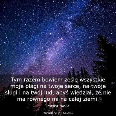 Picture 03 - Wyjścia 9:14 POLUBG - Tym razem bowiem ześlę wszystkie moje plagi na - Bible Verse Picture