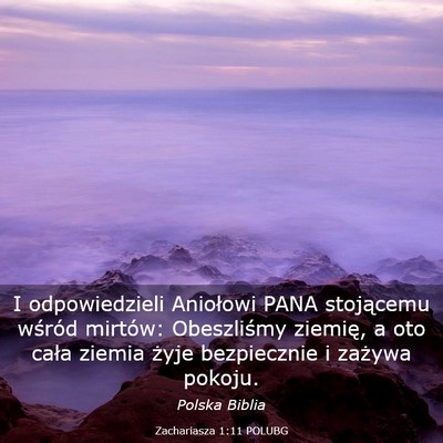 Picture 03 - Zachariasza 1:11 POLUBG - I odpowiedzieli Aniołowi PANA stojącemu wśród - Bible Verse Picture