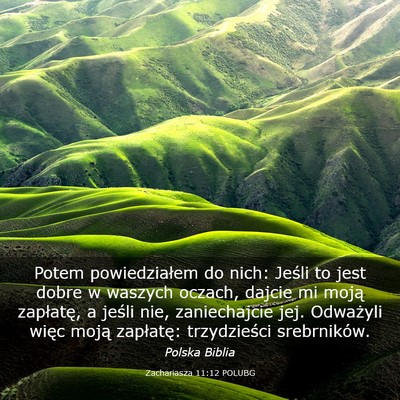 Picture 03 - Zachariasza 11:12 POLUBG - Potem powiedziałem do nich: Jeśli to jest dobre - Bible Verse Picture
