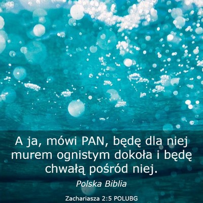 Picture 03 - Zachariasza 2:5 POLUBG - A ja, mówi PAN, będę dla niej murem ognistym - Bible Verse Picture
