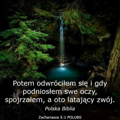 Picture 03 - Zachariasza 5:1 POLUBG - Potem odwróciłem się i gdy podniosłem swe - Bible Verse Picture