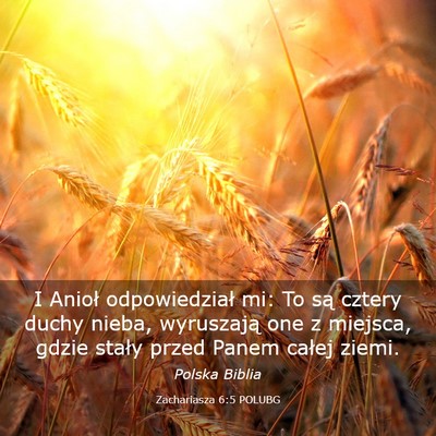 Picture 03 - Zachariasza 6:5 POLUBG - I Anioł odpowiedział mi: To są cztery duchy - Bible Verse Picture