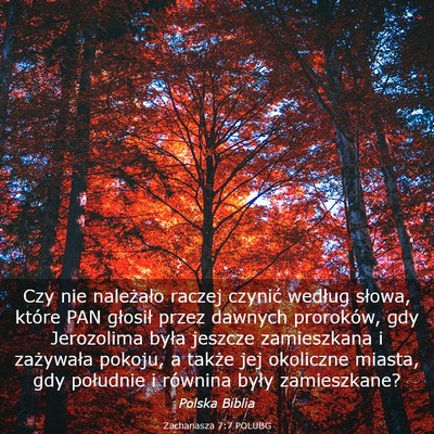 Picture 03 - Zachariasza 7:7 POLUBG - Czy nie należało raczej czynić według słowa, - Bible Verse Picture