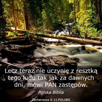 Picture 03 - Zachariasza 8:11 POLUBG - Lecz teraz nie uczynię z resztką tego ludu tak - Bible Verse Picture