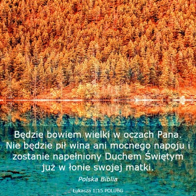 Picture 03 - Łukasza 1:15 POLUBG - Będzie bowiem wielki w oczach Pana. Nie będzie - Bible Verse Picture