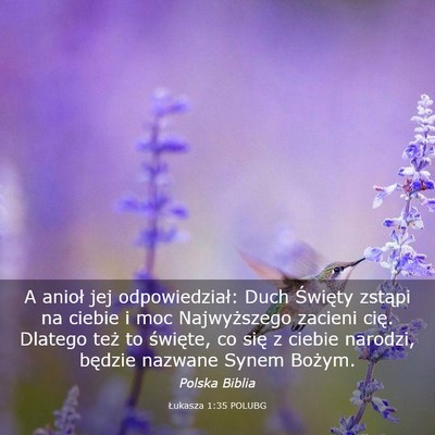 Picture 03 - Łukasza 1:35 POLUBG - A anioł jej odpowiedział: Duch Święty zstąpi - Bible Verse Picture