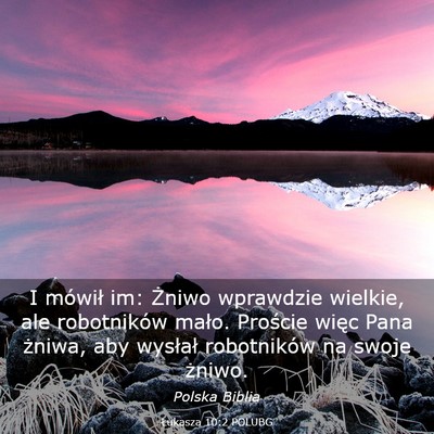Picture 03 - Łukasza 10:2 POLUBG - I mówił im: Żniwo wprawdzie wielkie, ale - Bible Verse Picture