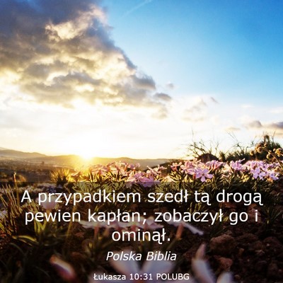 Picture 03 - Łukasza 10:31 POLUBG - A przypadkiem szedł tą drogą pewien kapłan; - Bible Verse Picture