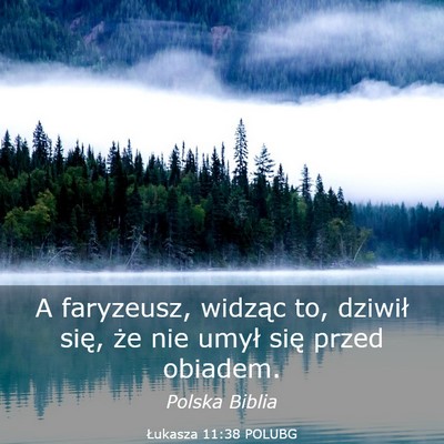 Picture 03 - Łukasza 11:38 POLUBG - A faryzeusz, widząc to, dziwił się, że nie - Bible Verse Picture
