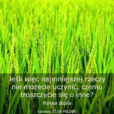 Picture 03 - Łukasza 12:26 POLUBG - Jeśli więc najmniejszej rzeczy nie możecie - Bible Verse Picture
