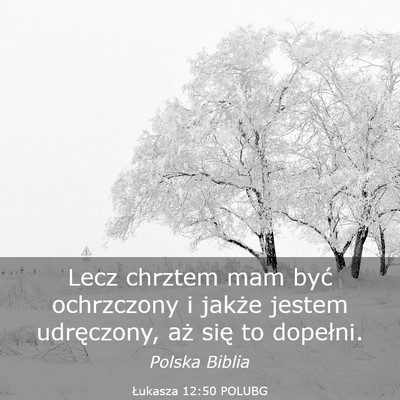 Picture 03 - Łukasza 12:50 POLUBG - Lecz chrztem mam być ochrzczony i jakże jestem - Bible Verse Picture