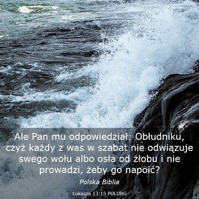Picture 03 - Łukasza 13:15 POLUBG - Ale Pan mu odpowiedział: Obłudniku, czyż - Bible Verse Picture