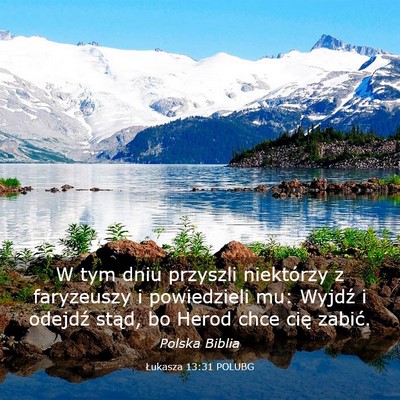 Picture 03 - Łukasza 13:31 POLUBG - W tym dniu przyszli niektórzy z faryzeuszy i - Bible Verse Picture