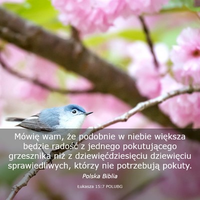 Picture 03 - Łukasza 15:7 POLUBG - Mówię wam, że podobnie w niebie większa - Bible Verse Picture