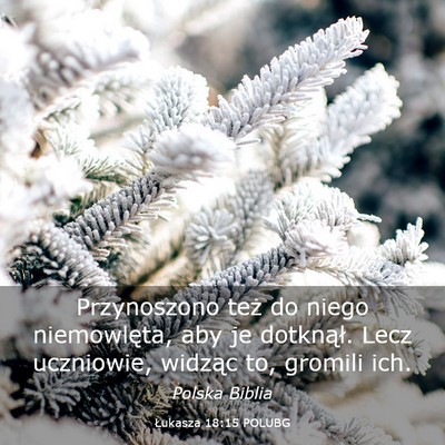 Picture 03 - Łukasza 18:15 POLUBG - Przynoszono też do niego niemowlęta, aby je - Bible Verse Picture