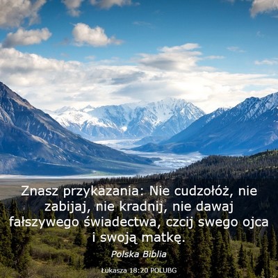 Picture 03 - Łukasza 18:20 POLUBG - Znasz przykazania: Nie cudzołóż, nie zabijaj, - Bible Verse Picture