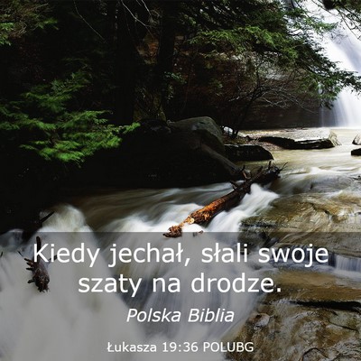 Picture 03 - Łukasza 19:36 POLUBG - Kiedy jechał, słali swoje szaty na - Bible Verse Picture