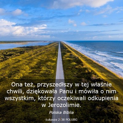 Picture 03 - Łukasza 2:38 POLUBG - Ona też, przyszedłszy w tej właśnie chwili, - Bible Verse Picture