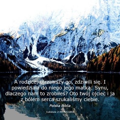 Picture 03 - Łukasza 2:48 POLUBG - A rodzice, ujrzawszy go, zdziwili się. I - Bible Verse Picture