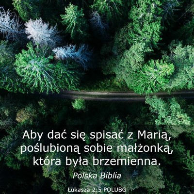 Picture 03 - Łukasza 2:5 POLUBG - Aby dać się spisać z Marią, poślubioną - Bible Verse Picture