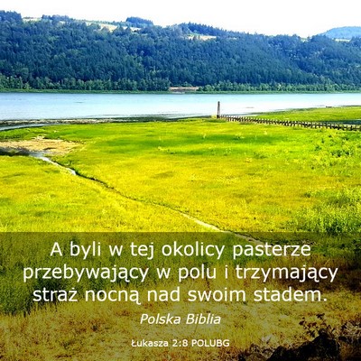 Picture 03 - Łukasza 2:8 POLUBG - A byli w tej okolicy pasterze przebywający w - Bible Verse Picture