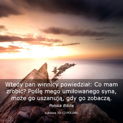 Picture 03 - Łukasza 20:13 POLUBG - Wtedy pan winnicy powiedział: Co mam zrobić? - Bible Verse Picture