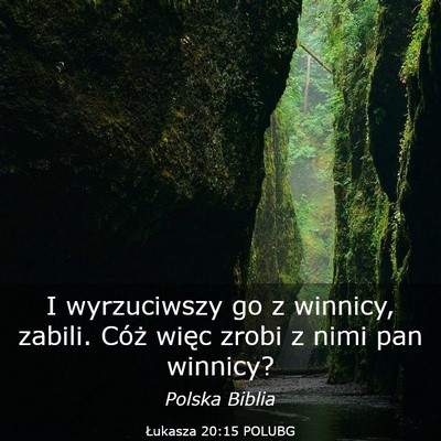Picture 03 - Łukasza 20:15 POLUBG - I wyrzuciwszy go z winnicy, zabili. Cóż więc - Bible Verse Picture