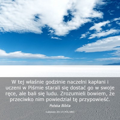 Picture 03 - Łukasza 20:19 POLUBG - W tej właśnie godzinie naczelni kapłani i - Bible Verse Picture