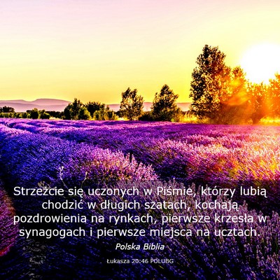 Picture 03 - Łukasza 20:46 POLUBG - Strzeżcie się uczonych w Piśmie, którzy - Bible Verse Picture