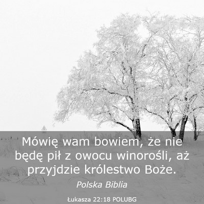 Picture 03 - Łukasza 22:18 POLUBG - Mówię wam bowiem, że nie będę pił z owocu - Bible Verse Picture