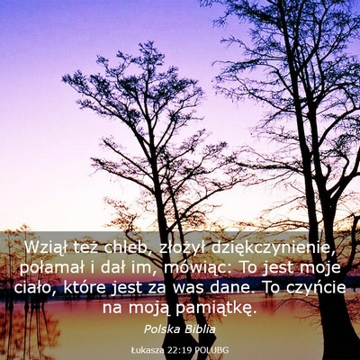 Picture 03 - Łukasza 22:19 POLUBG - Wziął też chleb, złożył dziękczynienie, - Bible Verse Picture