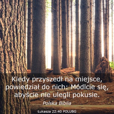 Picture 03 - Łukasza 22:40 POLUBG - Kiedy przyszedł na miejsce, powiedział do nich: - Bible Verse Picture