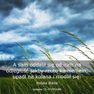 Picture 03 - Łukasza 22:41 POLUBG - A sam oddalił się od nich na odległość jakby - Bible Verse Picture