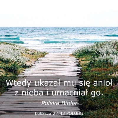 Picture 03 - Łukasza 22:43 POLUBG - Wtedy ukazał mu się anioł z nieba i umacniał - Bible Verse Picture