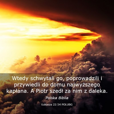 Picture 03 - Łukasza 22:54 POLUBG - Wtedy schwytali go, poprowadzili i przywiedli do - Bible Verse Picture