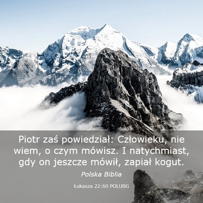 Picture 03 - Łukasza 22:60 POLUBG - Piotr zaś powiedział: Człowieku, nie wiem, o - Bible Verse Picture
