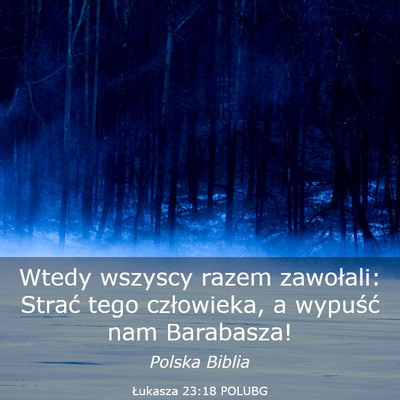 Picture 03 - Łukasza 23:18 POLUBG - Wtedy wszyscy razem zawołali: Strać tego - Bible Verse Picture