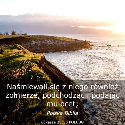 Picture 03 - Łukasza 23:36 POLUBG - Naśmiewali się z niego również żołnierze, - Bible Verse Picture